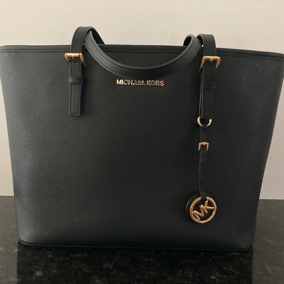 Michael Kors Black Saffiano Leather Large Jet Set Travel TZ Tote/30S4GTVT2L/NEW! - Picture 6 of 15
